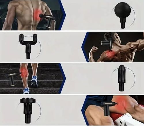 Pistolet do masażu masażer ciała pleców karku szyi 4 końcówki 6 trybów mocy na Arena.pl