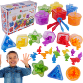 Zestaw Edukacyjny Nauka Liczenia Kolorów Gra Montessori Sorter Kubki
