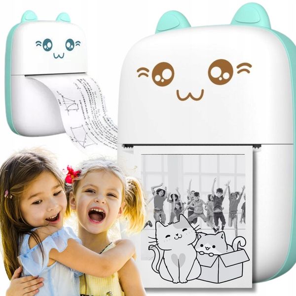 DRUKUŚ MINI DRUKARKA TERMICZNA KOT DO ZDJĘĆ ŚCIĄG NA BLUETOOTH PRZENOŚNA zdjęcie 1