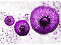 60CM 50CM OBRAZ ŚCIENNY FIOLETOWE DMUCHAWCE DRUK PŁÓTNO