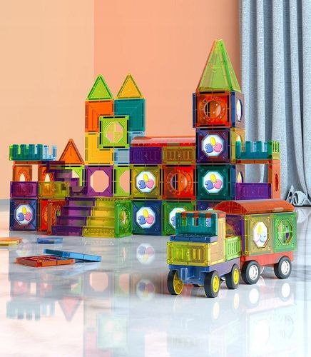 KLOCKI MAGNETYCZNE KONSTRUKCYJNE DUŻE PANELE EDUKACYJNE 3D DLA DZIECI 149EL na Arena.pl