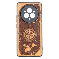 Drewniane Etui Bewood do Realme 14 Pro 5G RÓŻA WIATRÓW MERBAU