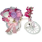 Flower Box Świece Sojowe Wieczny Bukiet Kwiaty Prezent Urodziny Rower