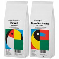 Kawa ZIARNISTA DO EKSPRESU Świeżo palona 100% Arabica BRAZYLIA+PAPUA 2X1KG