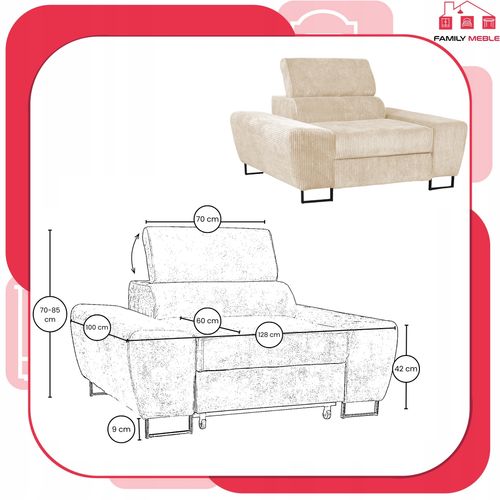 Zestaw mebli wypoczynkowych salonu Savio Sofa 2os fotele beż Family Meble na Arena.pl