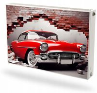 Mata magnetyczna magnes na grzejnik na wymiar CZERWONE AUTO ROZBITA ŚCIANA