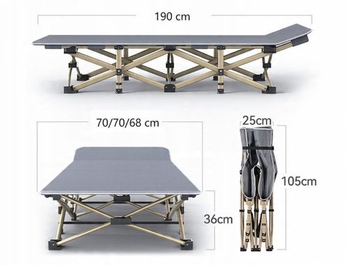 SKŁADANE ŁÓZKO TURYSTYCZNE Z GRUBYM MATERACEM 190X71x36 CM SZARY na Arena.pl