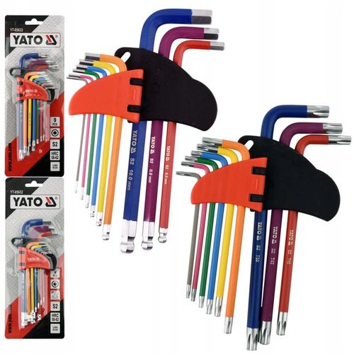 YATO ZESTAW KLUCZE IMBUSOWE TORX + IMBUS Z KULKĄ DŁUGIE T10-T50 1,5-10 18sz na Arena.pl