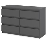 Komoda Z 6 Szufladami 100cm Hugo Młodzieżowa Szafka Rtv Do Salonu Szara Mat