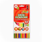KREDKI OŁÓWKOWE TRÓJKĄTNE 12 + 2 Z TEMPERÓWKĄ KOLORI PENMATE