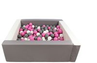 Kwadratowy suchy basen z ekoskóry z 300 piłeczkami SUPER ZABAWA DLA DZIECKA