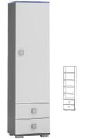 szafa młodzieżowa meble dziecięce młodzieżowe BLUE Y2 szuflady półki