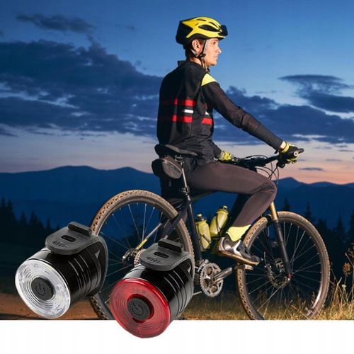 LAMPKA ROWEROWA PRZÓD TYŁ LED LAMPKI DO ROWERU NA KIEROWNICĘ ZESTAW BATERIE na Arena.pl