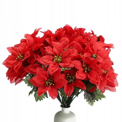 Sztuczne krzewy poinsecji do dekoracji hoteli i przyjęć na Arena.pl