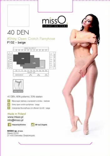 misso p102 rajstopy z wycięciem beżowe l/xl - komfort i elegancja 40 den na Arena.pl
