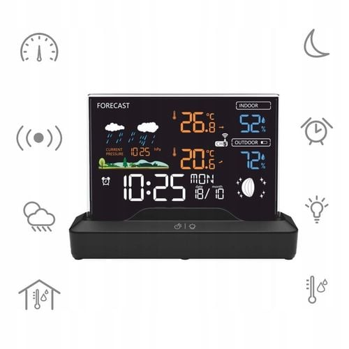 Stacja pogodowa pogody meteo Higrometr Barometr Termometr Zegar Manta na Arena.pl