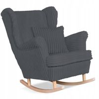 Fotel uszak Rene bujany skandynawski Family Meble sztruks ciemny szary TOP