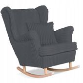 Fotel uszak Rene bujany skandynawski Family Meble sztruks ciemny szary TOP