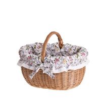 KOSZ NA ZAKUPY Z WIKLINY EKO TORBA WIKLINOWY KOSZ NA GRZYBY OBSZYTY 42X34 H 23/36 CM