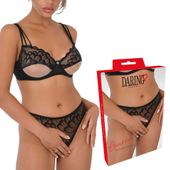 Czarne Koronkowe Brazylijskie Figi Otwarte  Daring Lauren XL/XXL