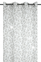 Firana gotowa CLARINE woal 140x260 gałązki ptaki krem retro BOHO przelotki