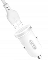 xo ładowarka samochodowa tz08 2x usb 2,1a biała + kabel usb-c