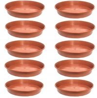 Podstawki plastikowe P25 25cm terakota x 10szt. - pod doniczki