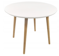Stolik kawowy styl skandynawski okrągły 60x50 cm biały