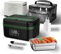 Lunch box elektryczny 1L stalowy podgrzewany 90°C USB biura POWYSTAWOWY