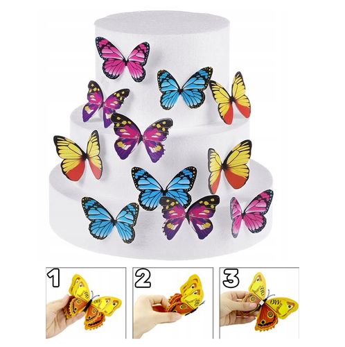 Waflowe Fioletowe MOTYLKI MOTYLEK na tort Jadalna ozdoba dekoracja 23 szt na Arena.pl