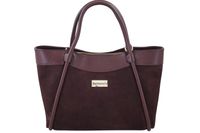 Elegancka torebka ze skóry zamszowej - Bordowa