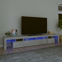 Szafka pod TV z oświetleniem LED, szarość betonu, 260x36,5x40cm