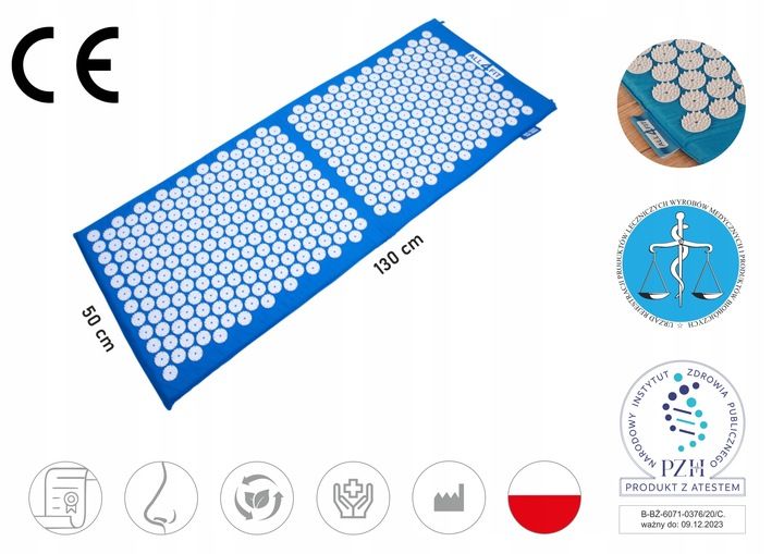 DUŻA MATA DO AKUPRESURY Z KOLCAMI ROZMIAR XXL SKUTECZNA NA BÓL Z ATESTEM zdjęcie 4