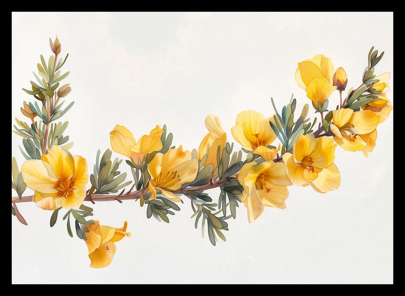 Plakat 35x25cm Żółte Kwiaty zdjęcie 2