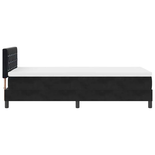 Łóżko Box Spring z materacem i LED czarne 100x200 cm aksamitne na Arena.pl