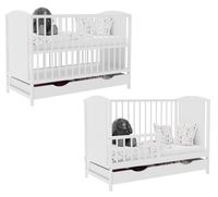 Łóżeczko szuflada BAJKA BIAŁA TAPCZANIK