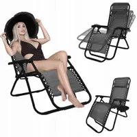 FOTEL OGRODOWY LEŻAK PLAŻOWY ROZKŁADANY ZAGŁOWEK