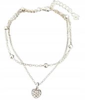 Bransoletka Na nogę BOHO Serce Diamenciki Cyrkonie