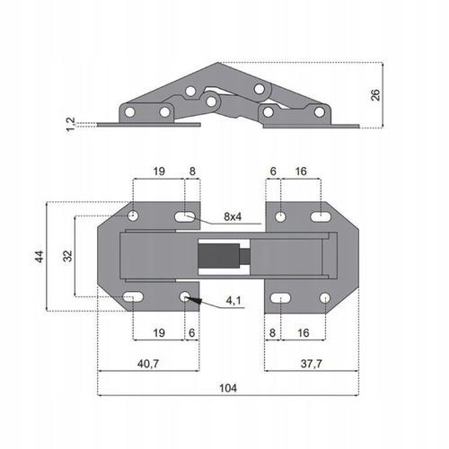 4x ZAWIAS MEBLOWY BEZPUSZKOWY DUŻY ZAWIAS NAKŁADANY ZAWIAS TŁOCZKOWY na Arena.pl