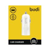 ND38_BD062 Budi - Ladowarka samochodowa USB (Bial