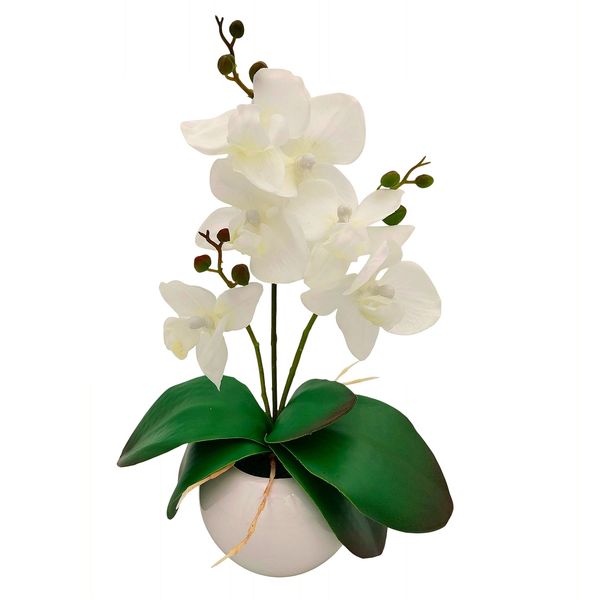 SZTUCZNY STORCZYK W DONICZCE BIAŁY ROŚLINA DONICZKOWA SZTUCZNA ORCHIDEA zdjęcie 2