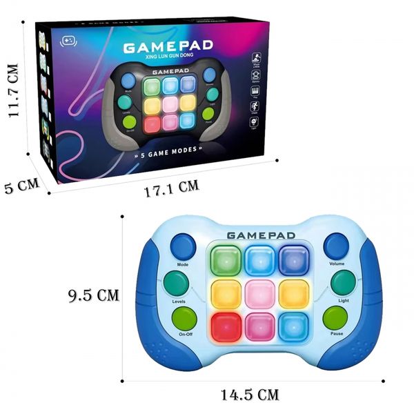 WOOPIE Elektroniczna Gra Zręcznościowa Pop-It Fidget Toy Gamepad Niebieski zdjęcie 14