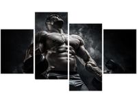 140CM 70 OBRAZ MĘŻCZYZNA SIŁOWNI STALOWYM KOLORZE ŚCIENNY