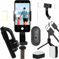RĘCZNY STABILIZATOR OBRAZU GIMBAL SELFIESTICK STATYW 2x MAGNETYCZNE LAMPKI
