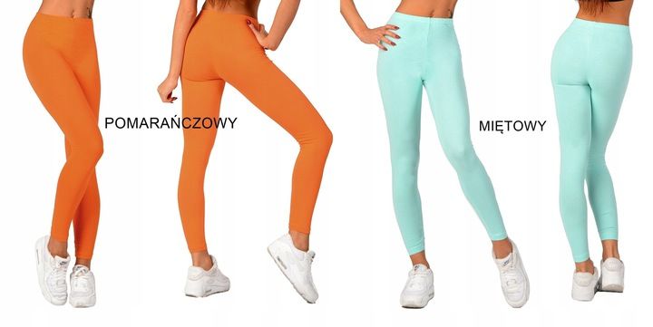 LEGGINSY bawełniane na gumce getry fitness M/38 zdjęcie 4