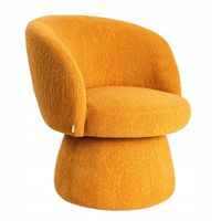 Fotel designerski tapicerowany CONFORT musztardowy obrotowy 70x75x80 HOMLA