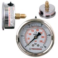 manometr glicerynowy ciśnieniomierz zegar 63mm 0-25 bar gwint 1/4” tylny