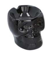 Czarna Popielniczka w Kształcie Czaszki Dekoracyjna Ceramiczna 8 x 8 cm