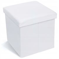 Tatkraft Blanc składany puf ze schowkiem EKO skóra