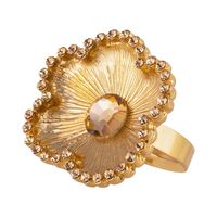 pierścionek kwiat z kryształkami light colorado topaz (r25/wio/04au)